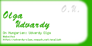 olga udvardy business card